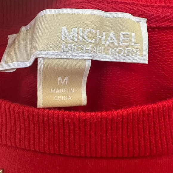 MICHAEL KORS Red Sweater w/ Embellishments Size M - Picture 6 of 6